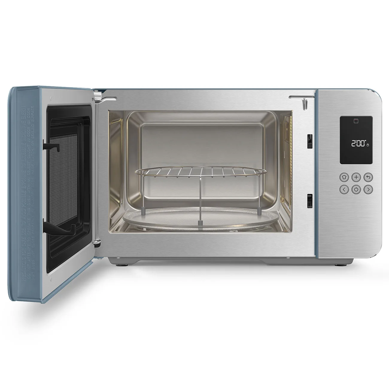 Smeg MOC01SBMEU Kombi-Tisch-Mikrowelle Storm Blue-Matt-Aluminium
