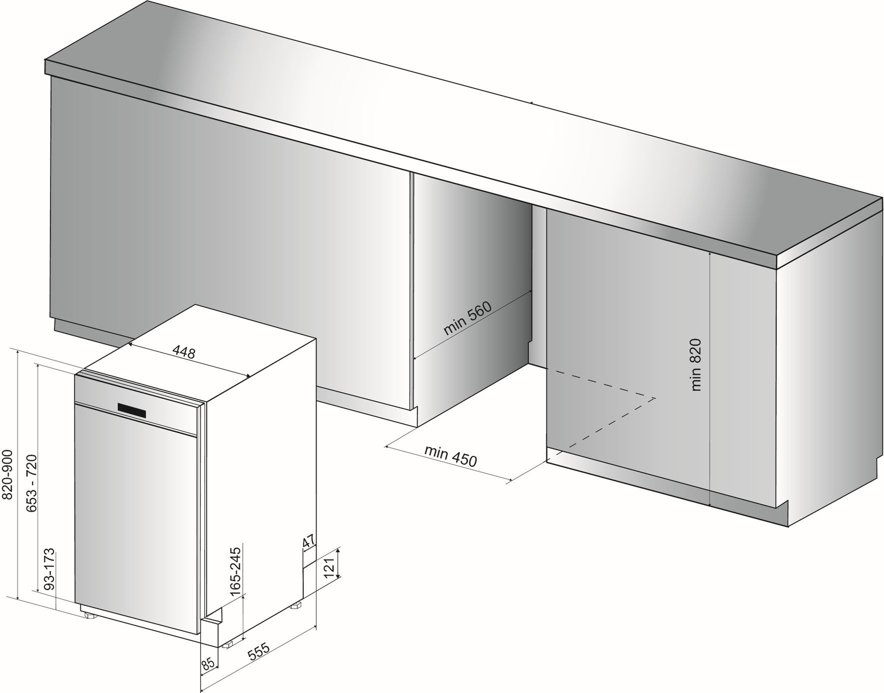 Bauknecht BSBO 3O35 PF X Integrierter Geschirrspüler Edelstahl