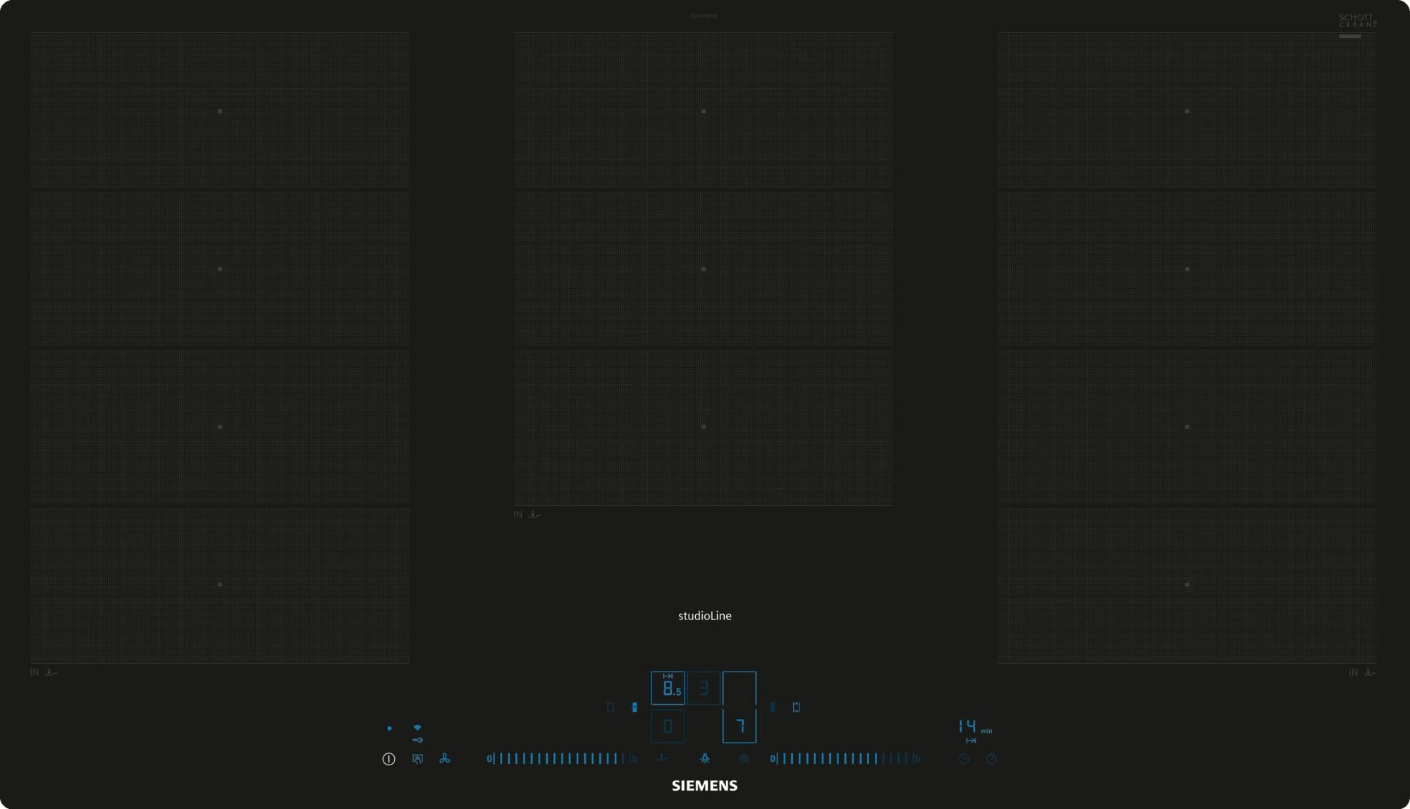 Siemens studioLine EX907NXV6E Einbau-Induktionskochfeld Schwarz Siemens studioLine EX907NXV6E Einbau-Induktionskochfeld Schwarz
