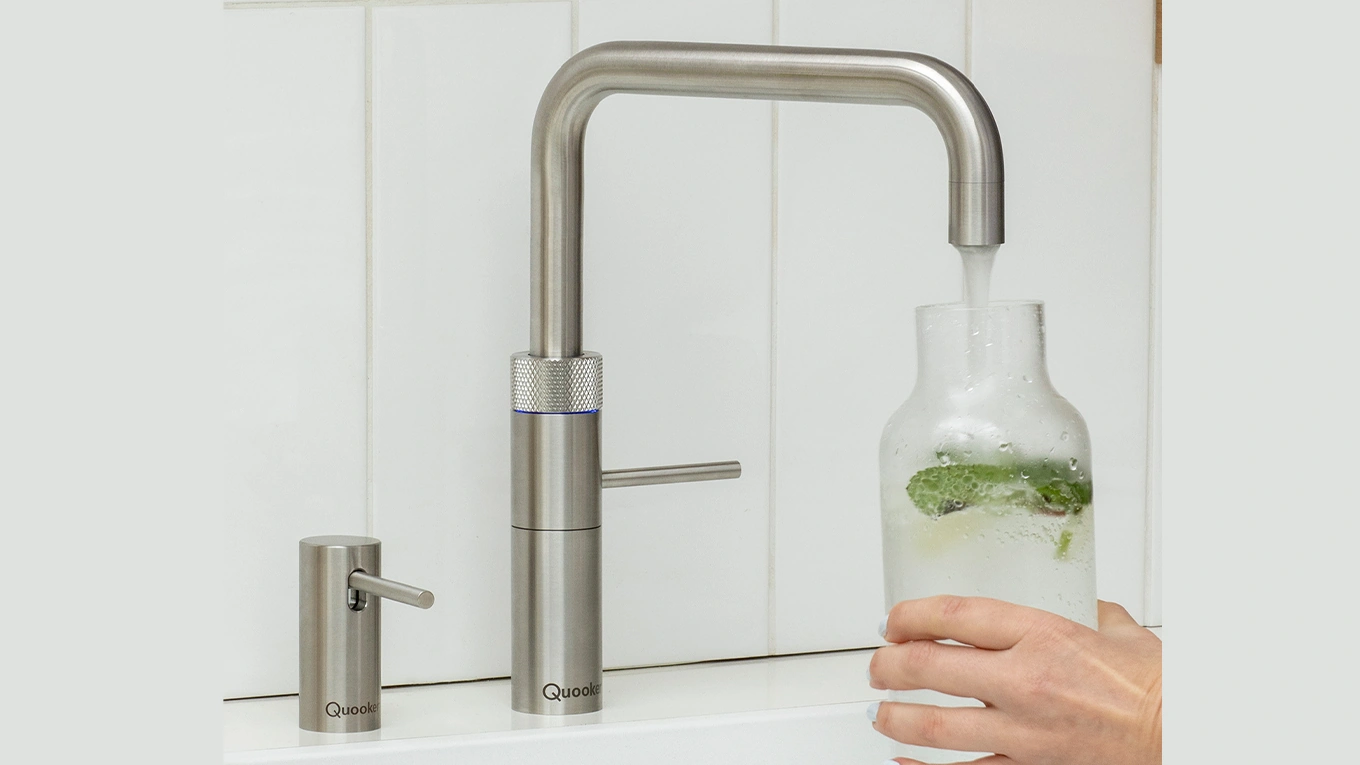 quooker fusion square wasserhahn in edelstahl