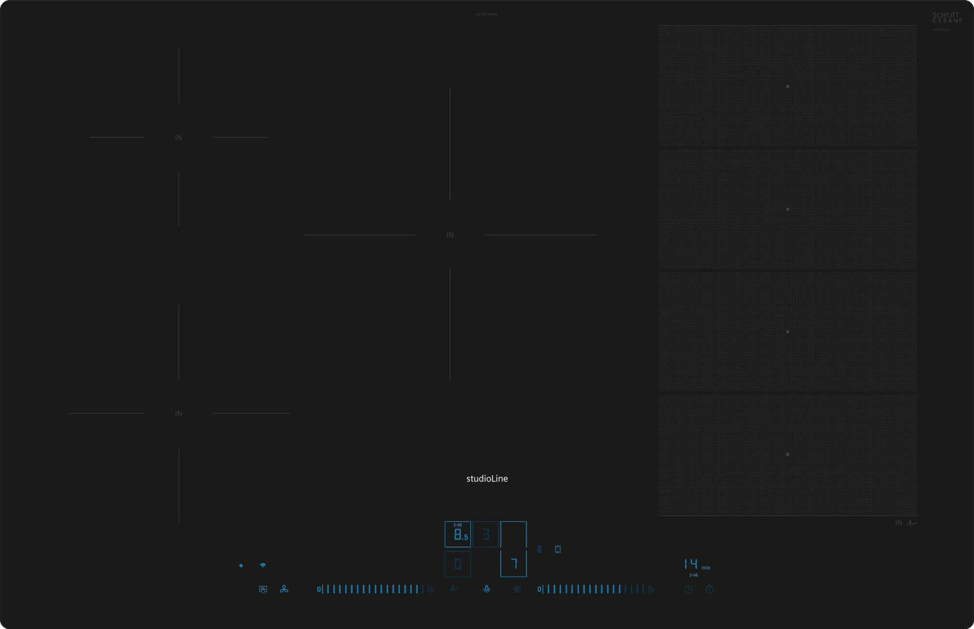 Siemens studioLine EX807NVV6E Einbau-Induktionskochfeld Schwarz Siemens studioLine EX807NVV6E Einbau-Induktionskochfeld Schwarz