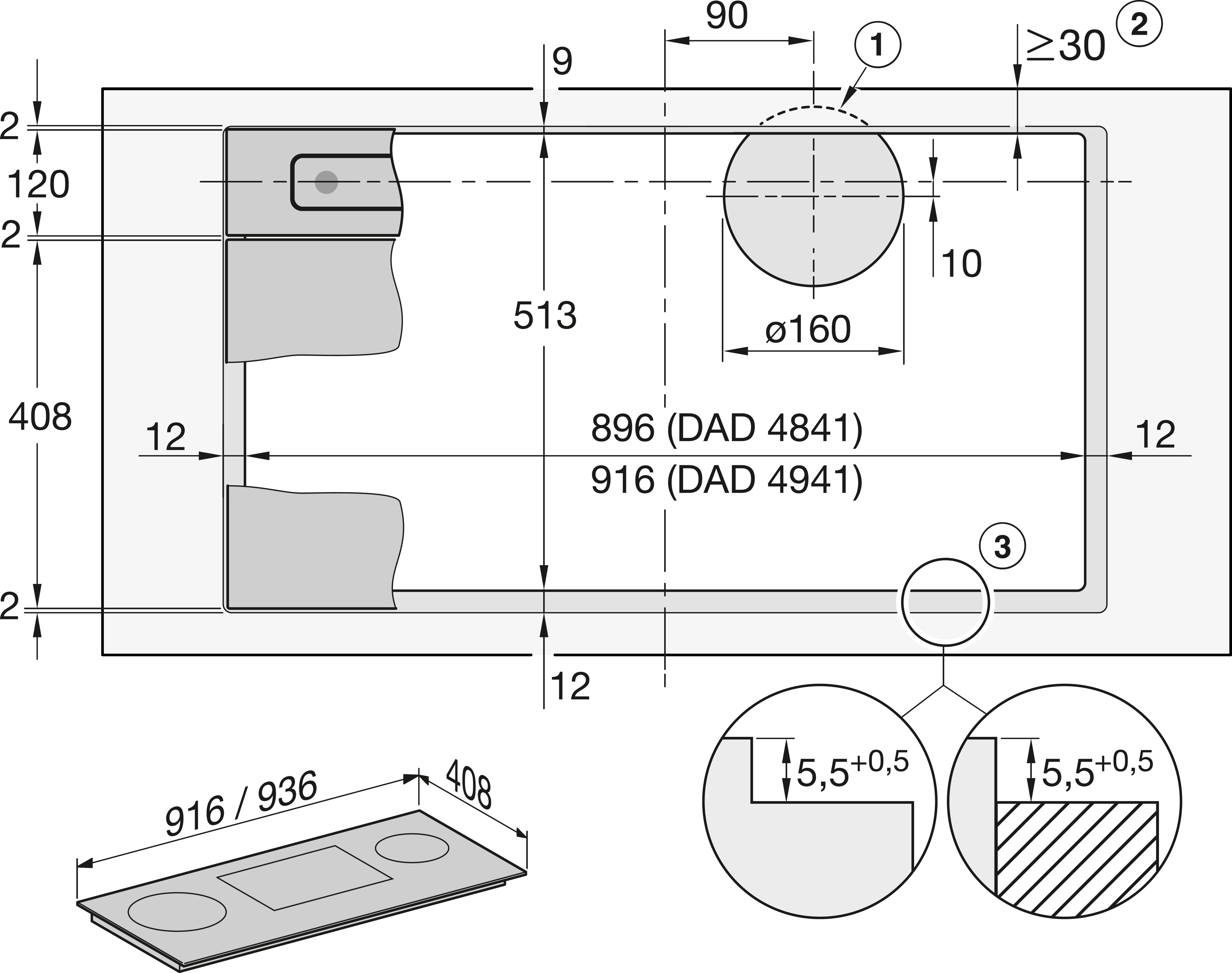 Miele DAD 4841 Black Levantar Downdraft-Dunstabzugshaube Obsidianschwarz