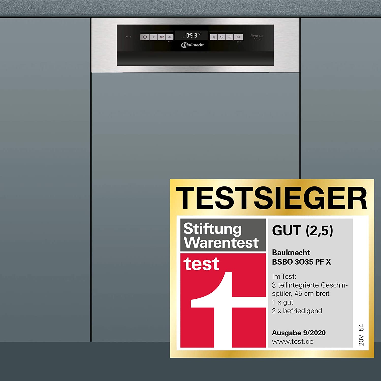 Bauknecht BSBO 3O35 PF X Teilintegrierter Geschirrspüler Edelstahl