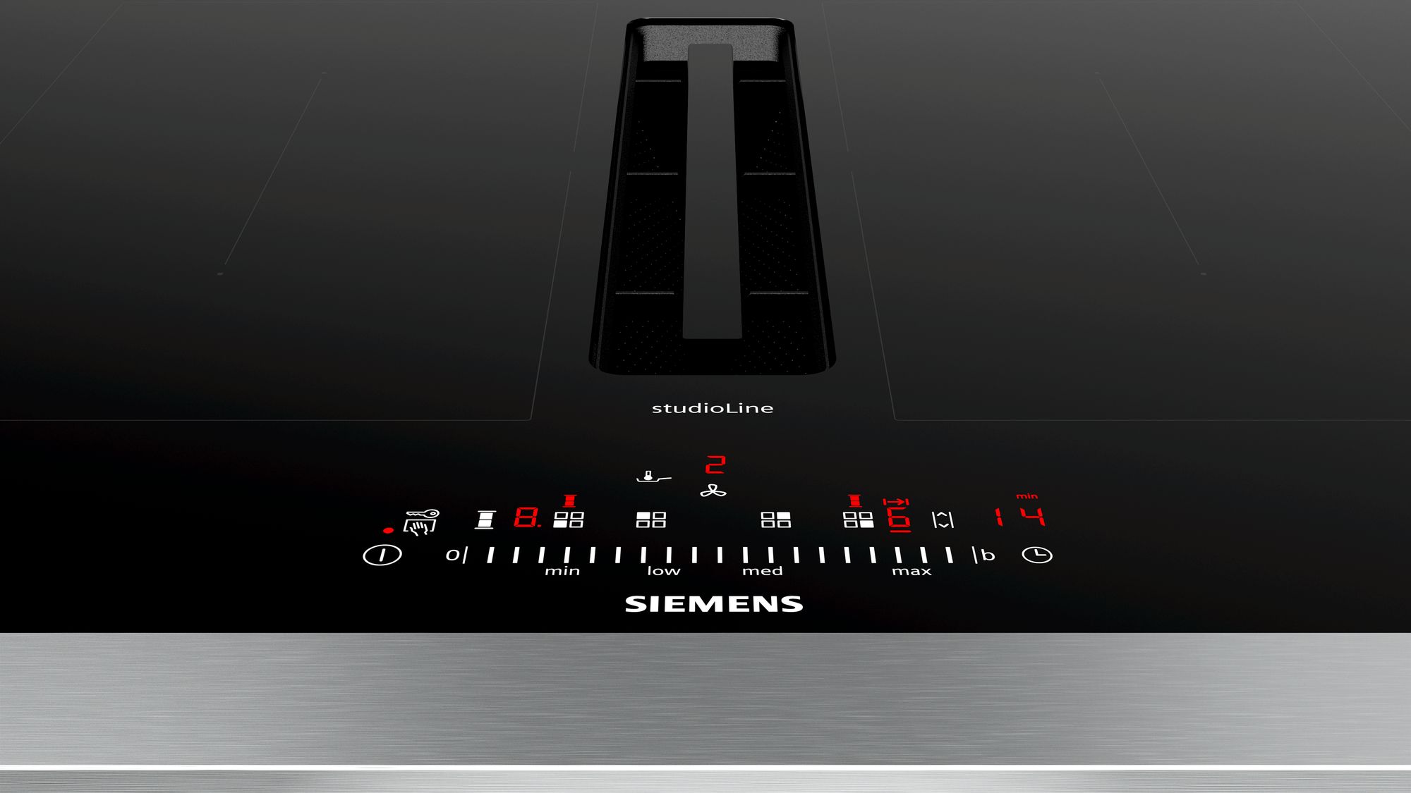 Siemens ED707FQ25E Induktionskochfeld mit integriertem Wrasenabzug Schwarz