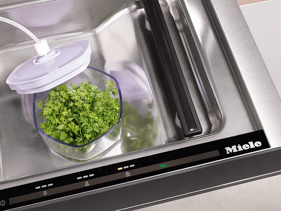 Miele wiederverwendbare Vakuumierbehälter wiederverwendbarer vakuumierbehälter mit deckel in einer miele vakuumierschublade